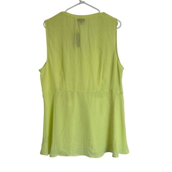 NWT Torris Sheer Neon Lime Sleeveless Georgette PEPLUM Blouse.‎ - Picture 6 of 14